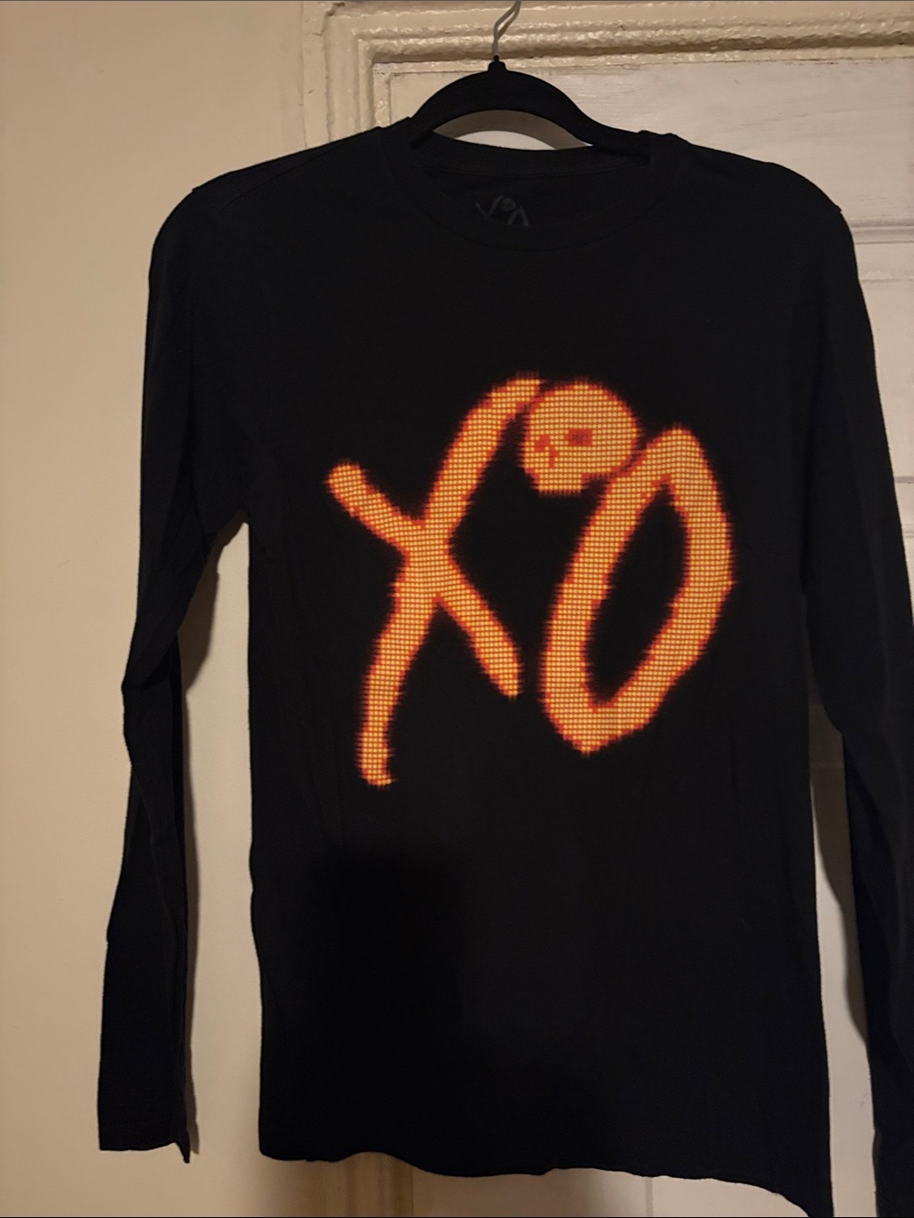 Black Long Sleeve Tee with Orange XO Logo